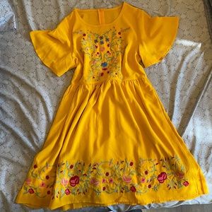 Yellow Embroidered Dress